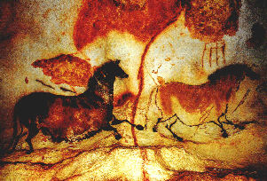 Cave paintings of horses at Lascaux